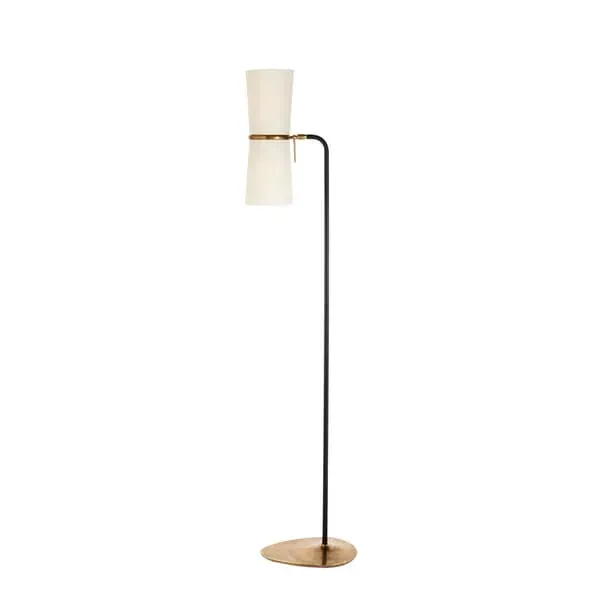 Sculptural Floor Lamp - Black, Antique Brass