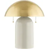 Sculptural Table Lamp with Chains - Brass, Ceramic