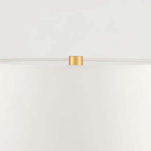 Sculptural Table Lamp with Gold Leaf - White, Ceramic