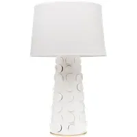 Sculptural Table Lamp with Gold Leaf - White, Ceramic