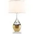 Sculptural Table Lamp with Silk Shade - Clear, Crystal