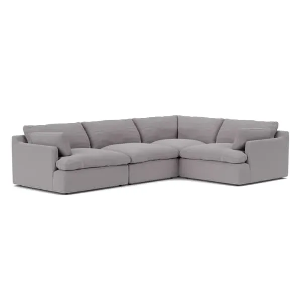 Sectional Sofa with Deep Seat - Grey, Boucle image