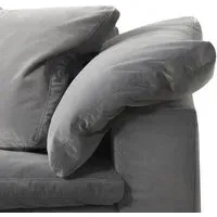 Sectional Sofa with Feather Cushions - Grey, Velvet