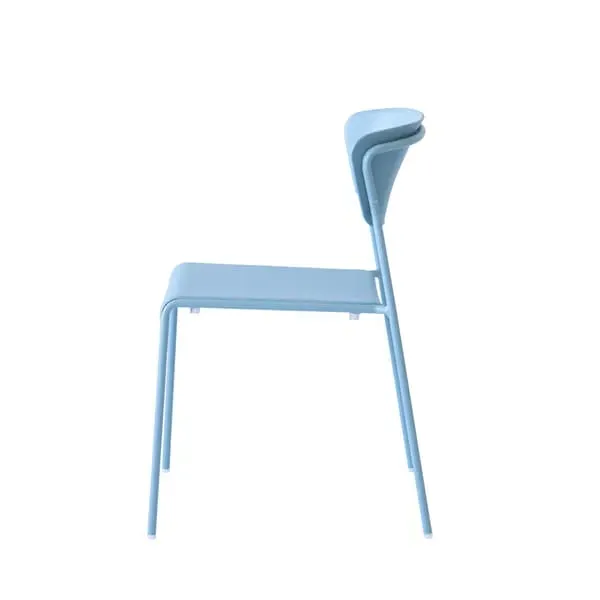 Set of 2 Dining Chairs - Blue, Recycled Polymer