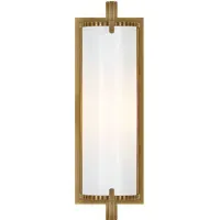 Short Wall Light Art Deco Style - Brass, Glass