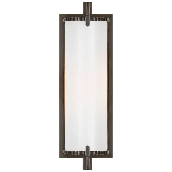 Short Wall Light with Glass Shade - Bronze