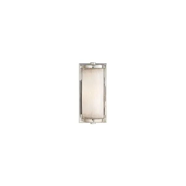 Short Wall Light with Glass Shade - Nickel