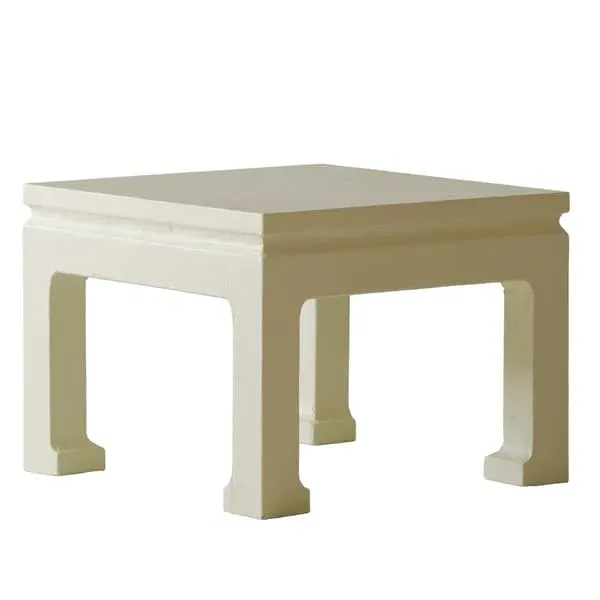 Side Table with Linen Wrap - Ivory, Lacquer image