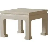 Side Table with Linen Wrap - Taupe, Lacquer