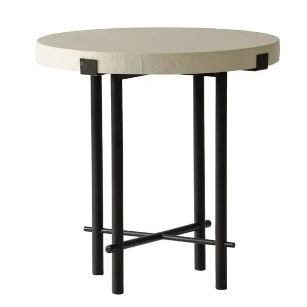 Side Table with Metal Frame - Cream, Lacquer