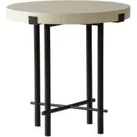 Side Table with Metal Frame - Cream, Lacquer