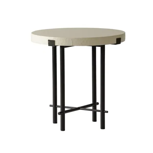 Side Table with Metal Frame - Cream, Lacquer image
