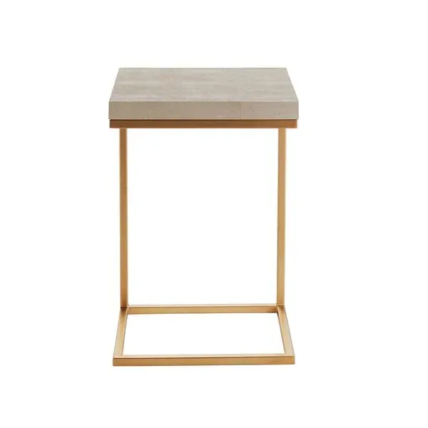 Side Table with Metallic Legs - Cream, Shagreen image
