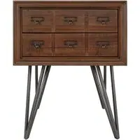 Side Table with Storage Drawers - Natural, Reclaimed Wood