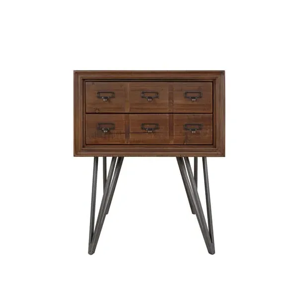 Side Table with Storage Drawers - Natural, Reclaimed Wood image