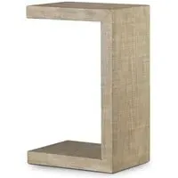 Side Table with Textured Design - Natural, Ash