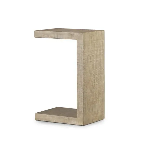 Side Table with Textured Design - Natural, Ash image