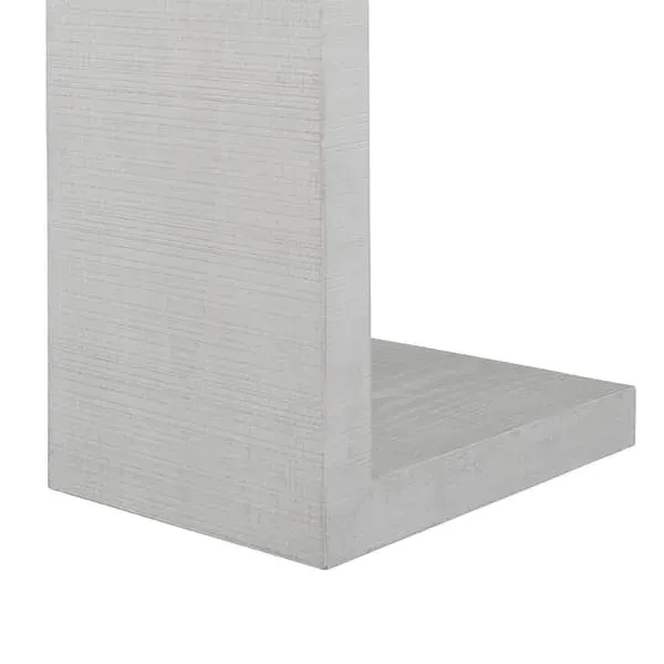 Side Table with Wood Veneer - White