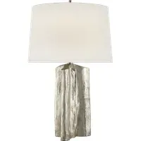 Sierra Table Lamp - Silver, Wood Effect