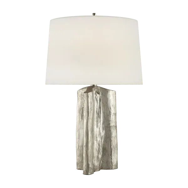 Sierra Table Lamp - Silver, Wood Effect image