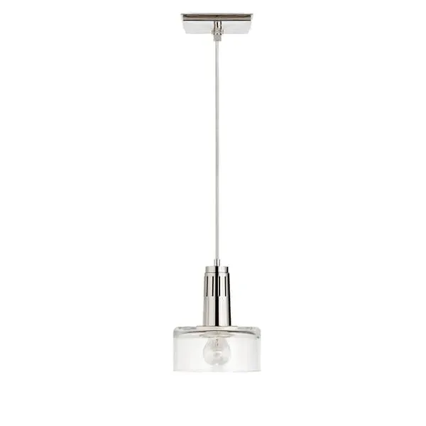 Single Pendant Light - Polished Nickel, Glass image