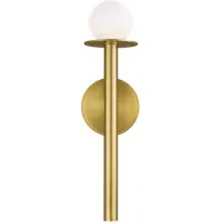 Single Wall Light with Glass Globe - Brass, Steel