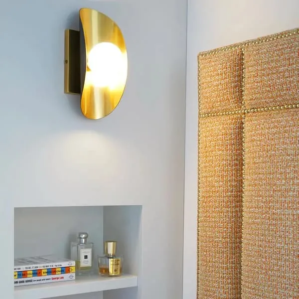 Single Wall Light with Glass Sphere - Black, Brass
