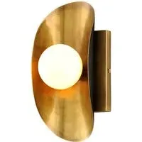 Single Wall Light with Glass Sphere - Black, Brass