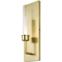 Single Wall Light with LED - Brass, Glass