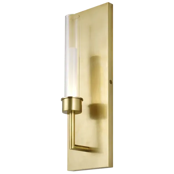 Single Wall Light with LED - Brass, Glass image