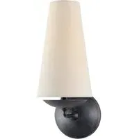Single Wall Light with Shade - Aged Iron, Linen