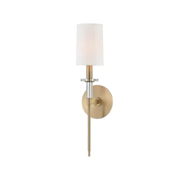Single Wall Light with Shade - Brass image