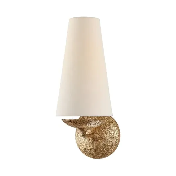 Single Wall Light with Shade - Gilded, Plaster