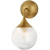 Single Wall Light with Tulip Arm - Brass, Metal