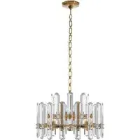 Small 2-Tier Crystal Chandelier - Brass, Crystal