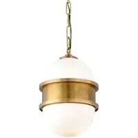 Small Aged Pendant Light - Brass, Metal