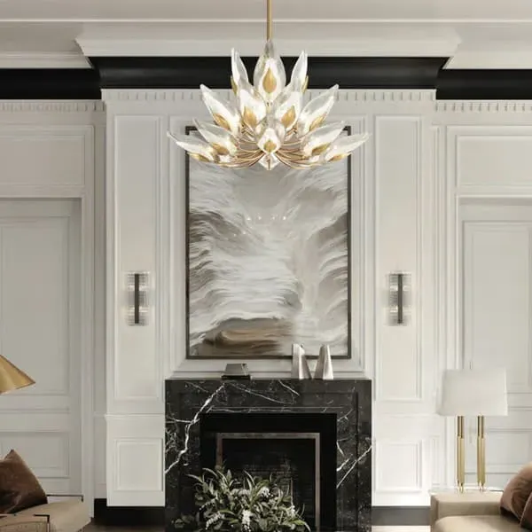 Small Blossom Chandelier - Gold, Glass