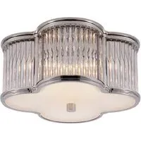 Small Ceiling Light Art Deco - Nickel, Glass