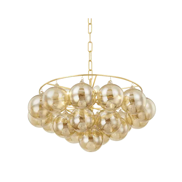 Small Chandelier Cloud Design - Brass, Glass image
