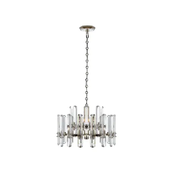Small Chandelier with Crystals - Polished Nickel image