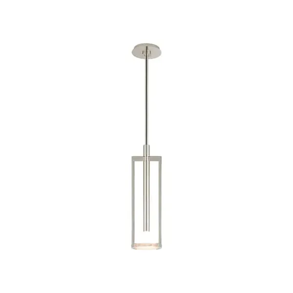 Small Disc Pendant Light - Polished Nickel, Alabaster image
