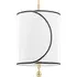 Small Drum Pendant Light with Trim - Black, Linen