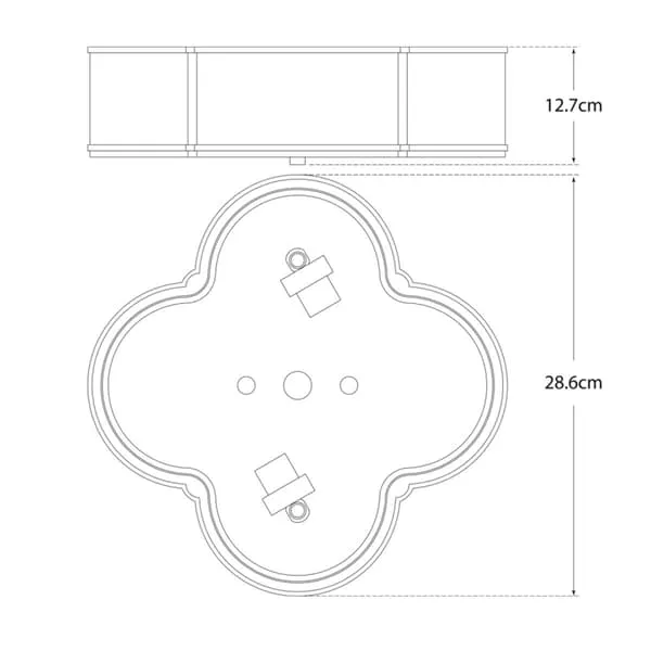 Small Flush Ceiling Light - Natural Brass, Glass
