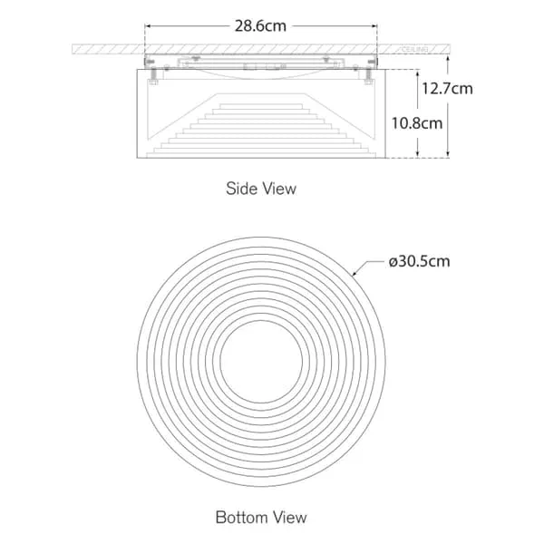 Small Flush Mount Ceiling Light - Nickel, Metal