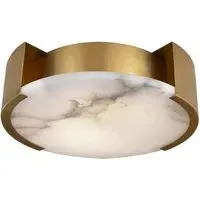 Small Flush Mount Light - Brass, Alabaster