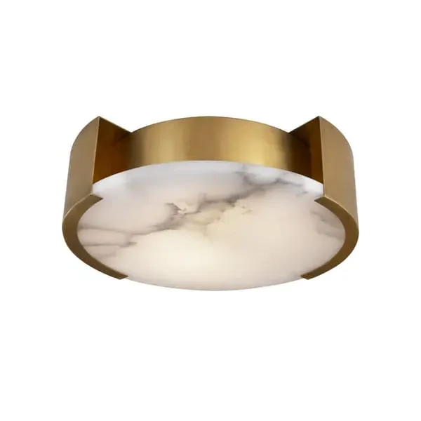 Small Flush Mount Light - Brass, Alabaster image
