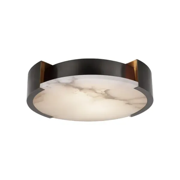 Small Flush Mount Light - Bronze, Alabaster