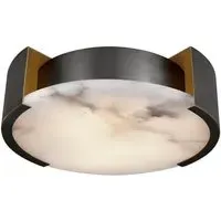 Small Flush Mount Light - Bronze, Alabaster