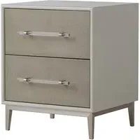 Small Nightstand with Drawers - Grey, Faux Shagreen