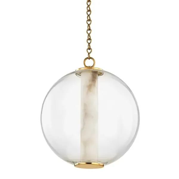 Small Pendant Light - Brass, Alabaster